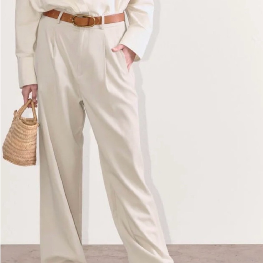 Everlane Cream Wide-Leg Women's Pants
